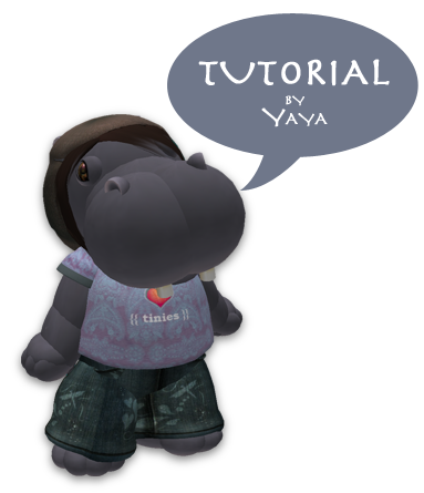 Yaya's avatar in second life, a tiny hippo.